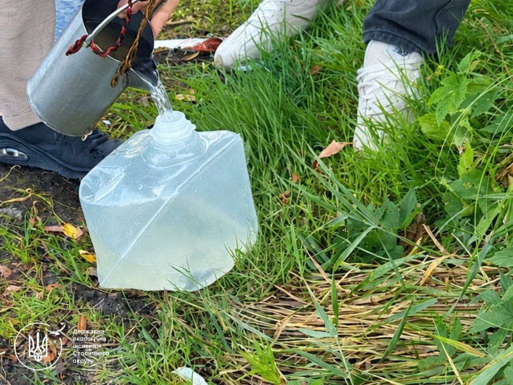 Темні плями на поверхні води біля берега річки
